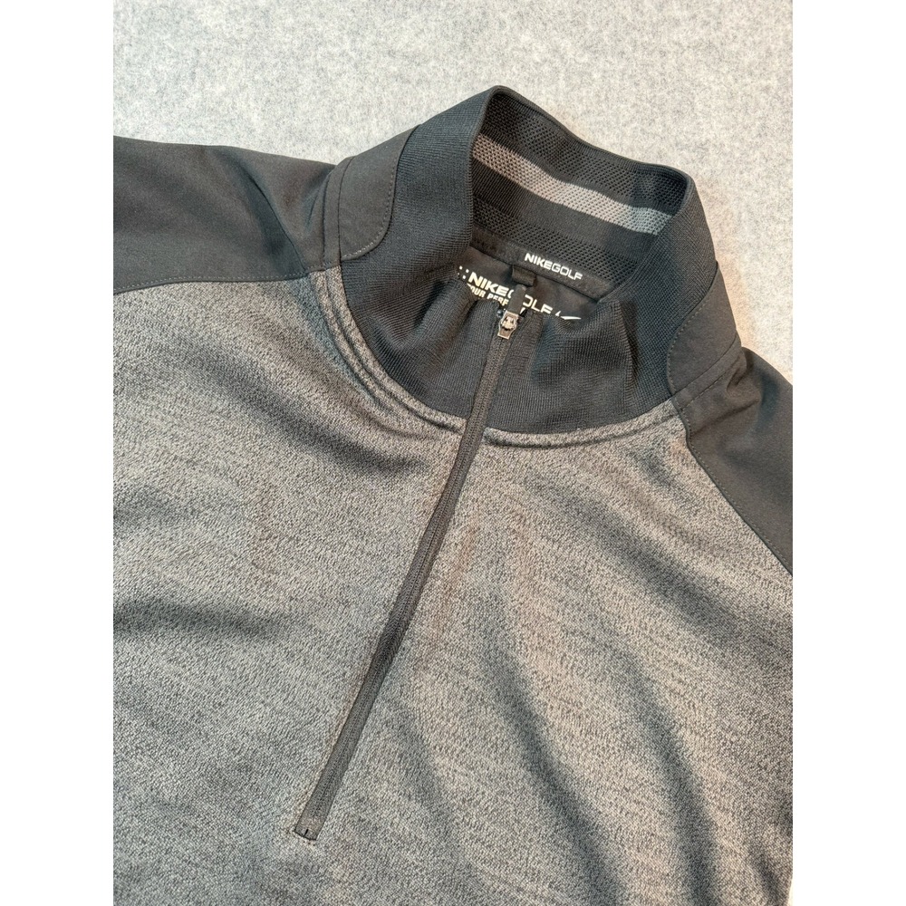 Nike Golf Tour Performance Dri-FIT 1/4 Zip Vest Mens Medium Gray Heather Black